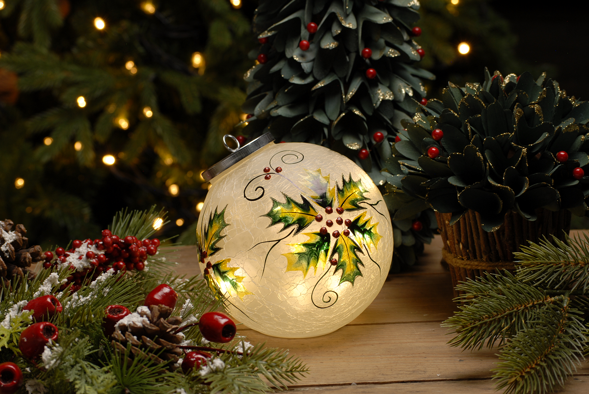 Festive led lit crackle ball new arrivals